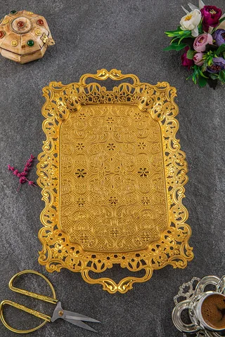 4 Kişilik Motif Dikdörtgen Tepsi